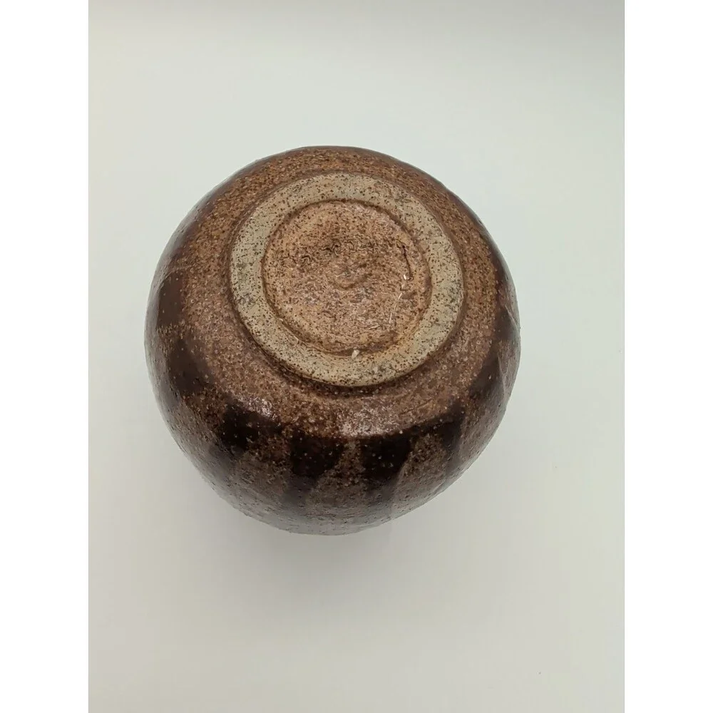 Studio Pottery Vase Vintage Glazed Ceramic MCM Earth Tone 5